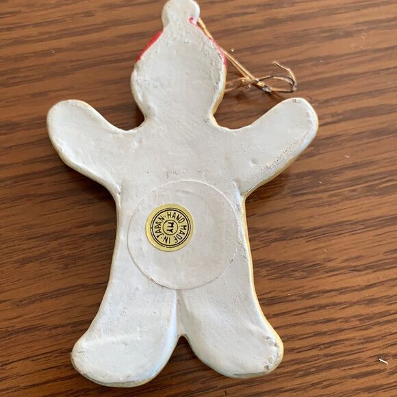 Vintage ceramic gingerbread man Christmas tree ornament - Picture 5 of 6